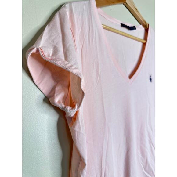 Light Pink Ralph Lauren V-Neck Polo Tee - Picture 3 of 4
